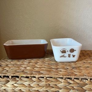 Early American 502 Pyrex & old orchard 502 Pyrex